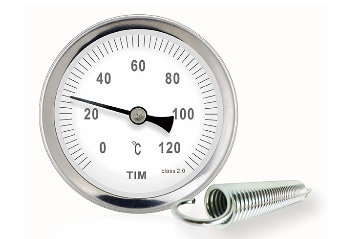 Термометр накладной с пружиной диапазон измерения от  0℃ до 100℃ TIM Y-63A-120