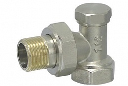 Детентор (клапан запорный) угловой для радиаторов 1/2 ТИМ RS521.02