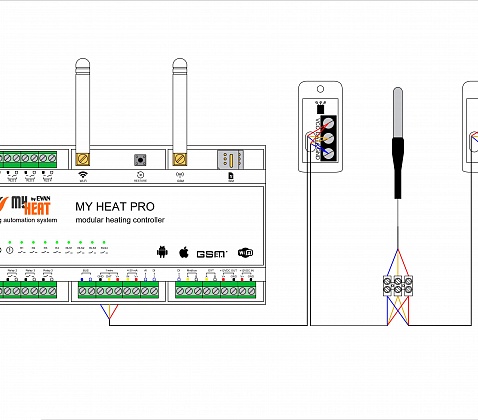 Комплект подключения датчиков температуры на базе контроллера MyHeat Pro