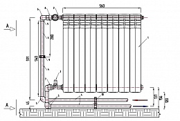 Комплект обвязки радиатора бокового конечного автоматическое регулирование